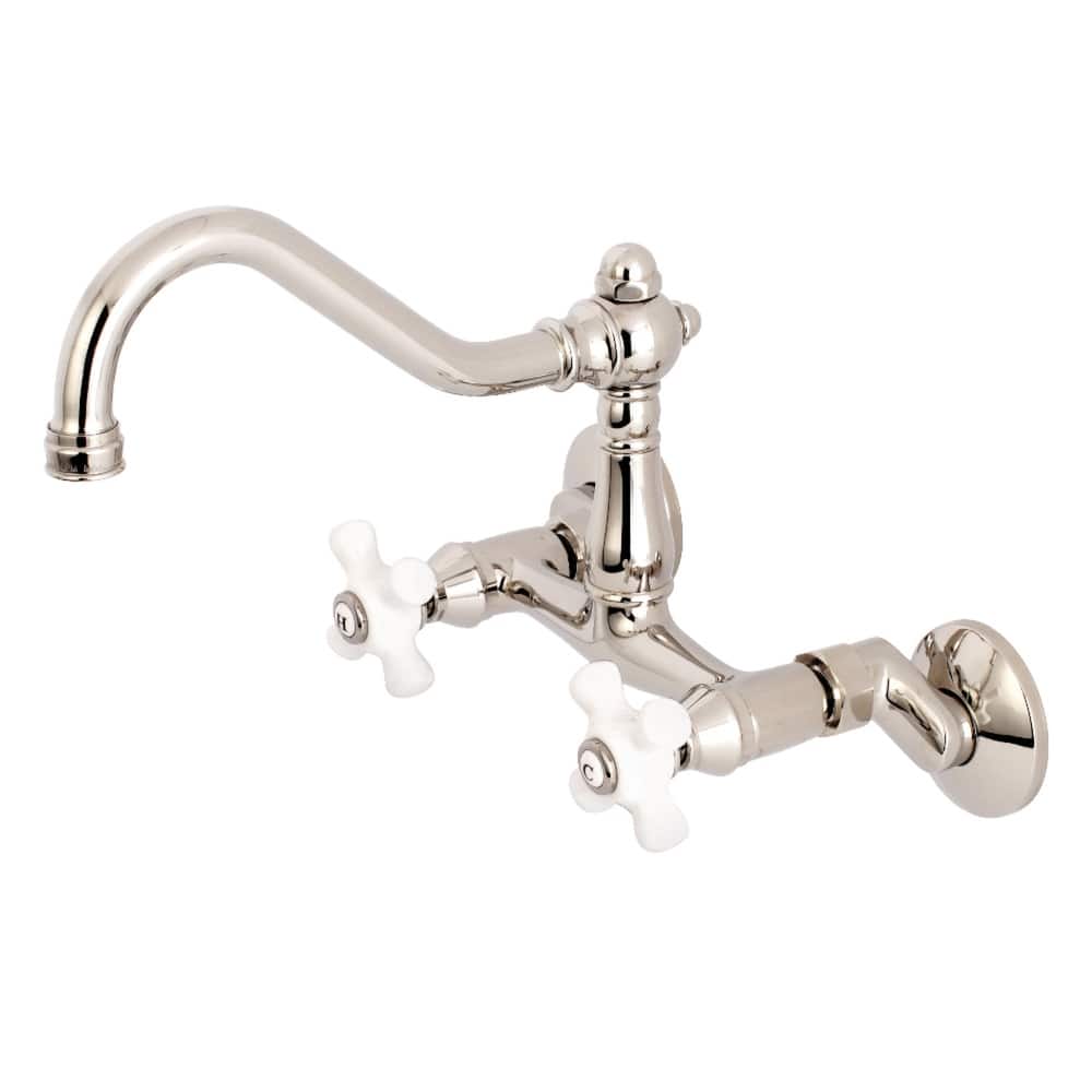 Kingston Brass Vintage 6 in. Adjustable Center Wall Mount Kitchen Faucet