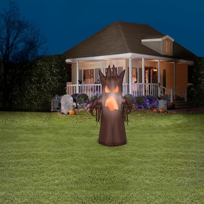 Gemmy Halloween Inflatable Spooky Brown Tree, 4 ft Tall