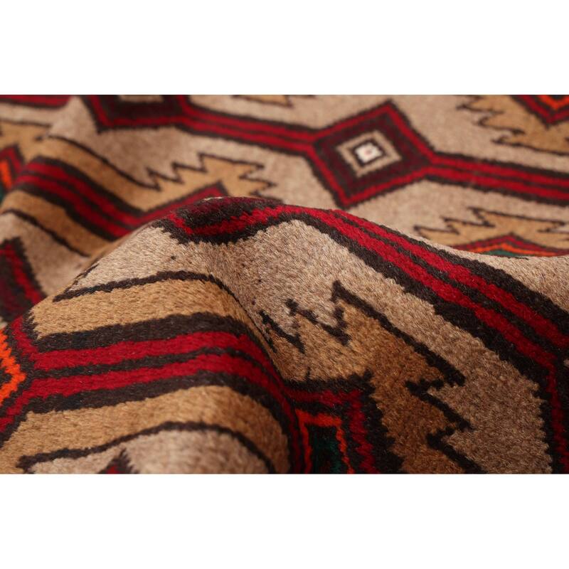 ECARPETGALLERY Hand-knotted Baluch Tan Wool Rug - 3'5 x 5'5