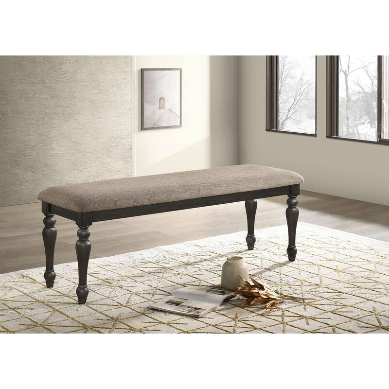 Kavita Stone Brown and Charcoal Sandthrough Dining Bench