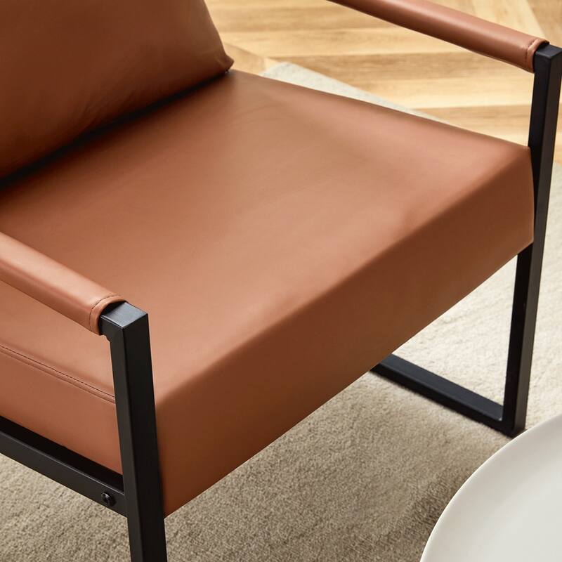 Classic PU Leather and Metal Frame Chair