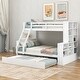 preview thumbnail 1 of 10, Pine Wood Twin over Full Bunk Bed with Trundle White