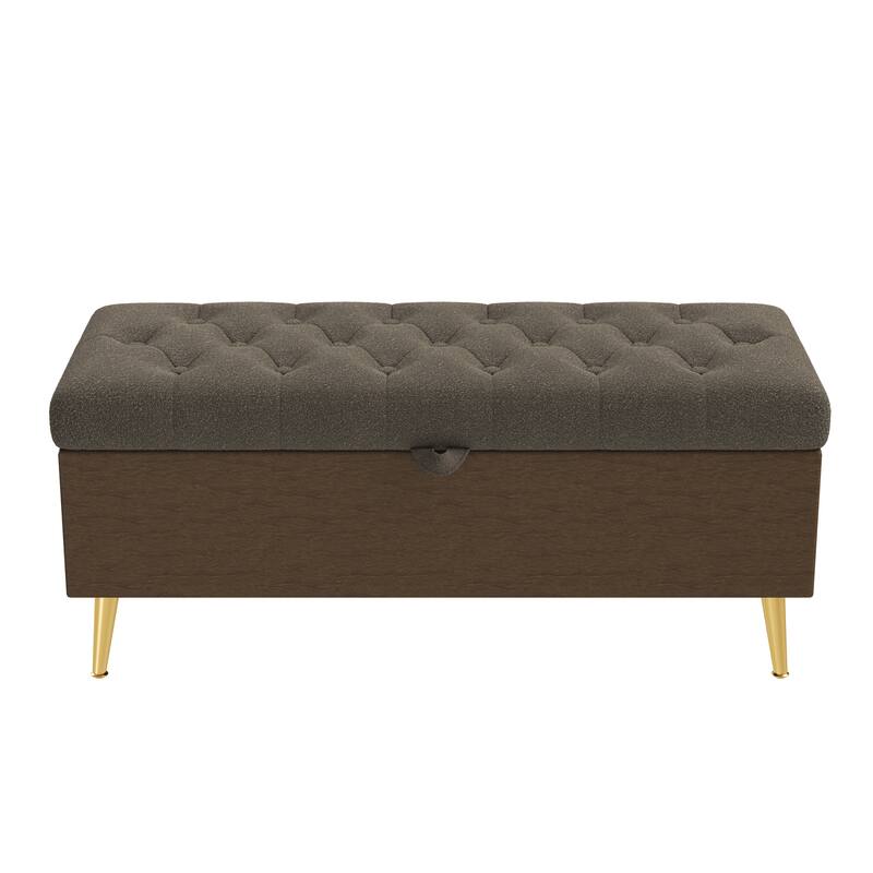 GDFStudio - Tufted 44.7" Boucle Upholstered Storage Ottoman Bench