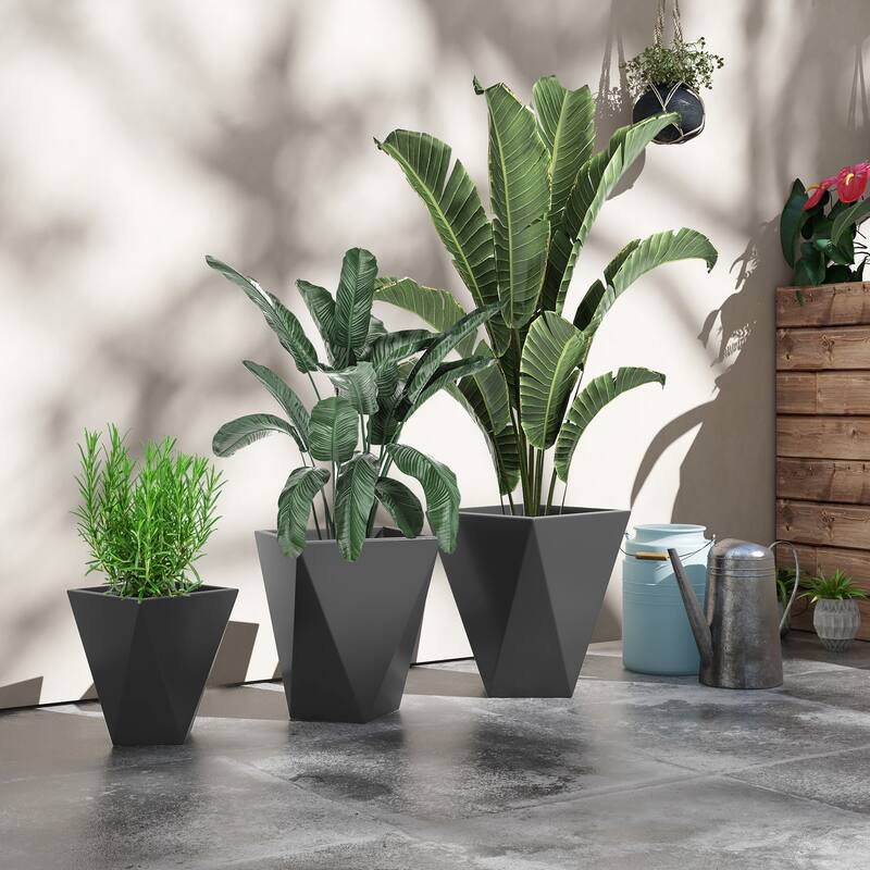 Tall Planters MgO Indoor Outdoor Planters Set of 3