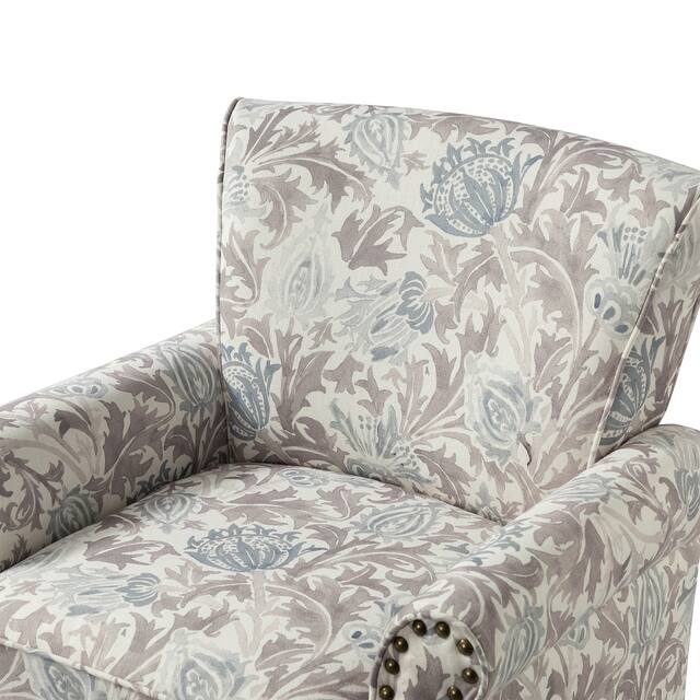 HULALA HOME Nailhead Trim Traditional Accent Armchair with Rolled Arms