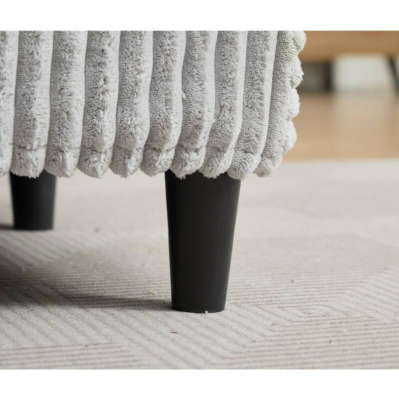 Oversized Double Lounge Chaise,Fluffy cushioned sofa bed,Deep Seat,Corduroy,4 Pillows,Four gears can be adjusted