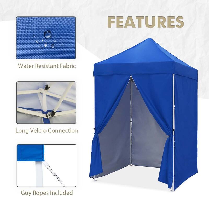 EAGLE PEAK 5x5 Instant Canopy with 4-Side Wall Panels, Small Pop up Portable Canopy Tent with Carry Bag