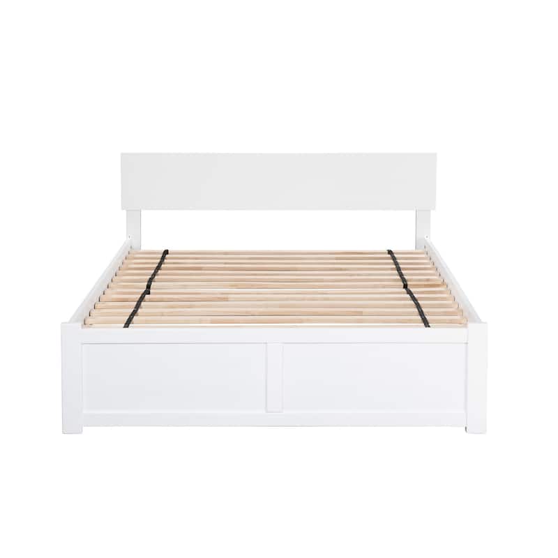 Platform Bed - Storage Drawers & Flat Panel Footboard - Modern Bedroom Furniture