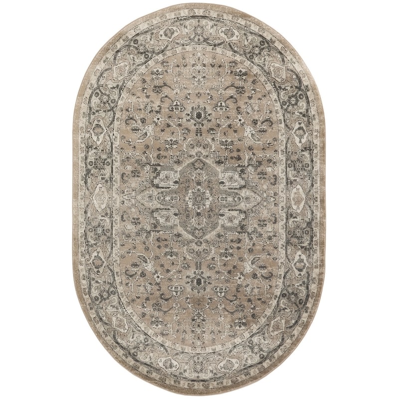 Lodux Power Loomed Distressed Traditional Durable Area Rug By HomeRoots