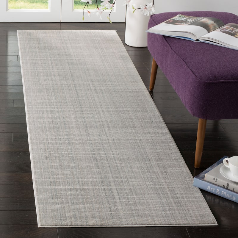 SAFAVIEH Mystique Coletta Watercolor Oriental Polyester Rug - 2'3" x 8' Runner - Slate