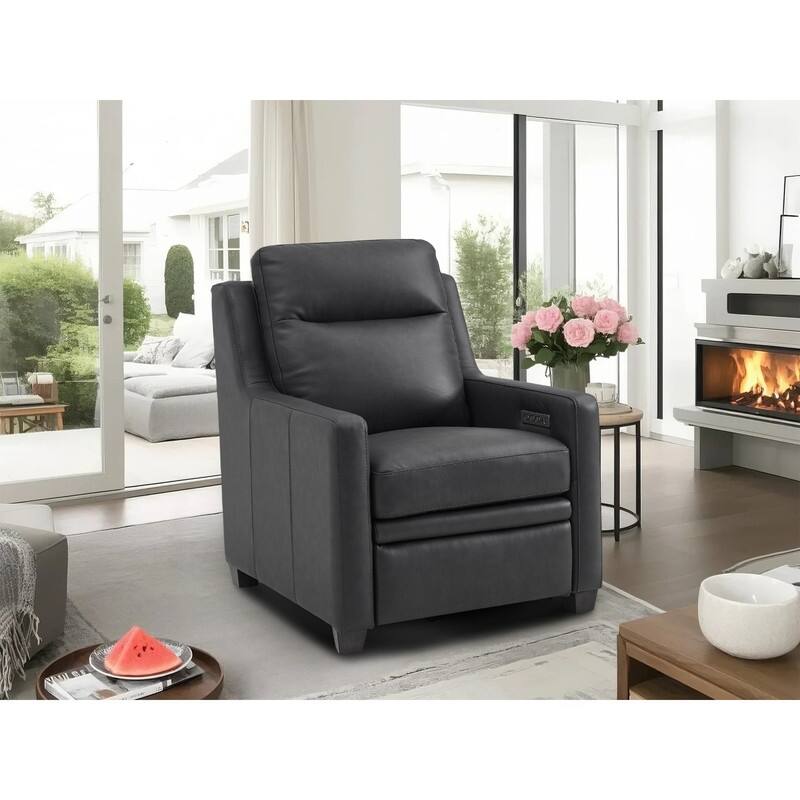 Genuine Leather Recliner Sofa 33" Triple-Motor Power Zero-Wall Reclining Couch with USB&USB-C Port