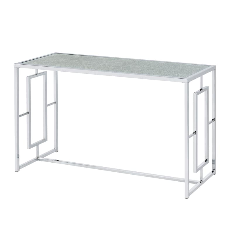 Glitterati Glam Chrome 48-inch Waterfall Glass Sofa Table by Furniture of America