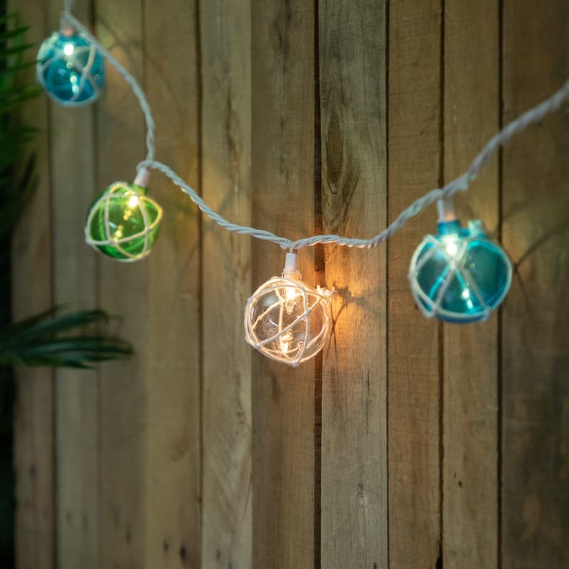 Multi-Color Globe Christmas Light Set - Clear Lights - 6ft White Wire - 10ct