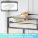 preview thumbnail 14 of 25, Twin Square Tube Raised Bed With Table Outlet LED Light Strip Iron Bed USA