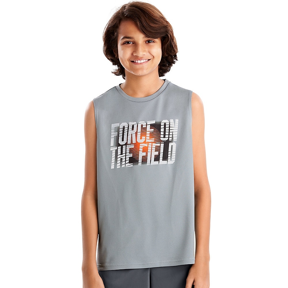Hanes Sport Boys Graphic Sleeveless Tech Tee Shirt