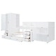 preview thumbnail 3 of 13, White Twin Size Platform Beds Bunk Bed with Trundle, Wardrobe and Desk