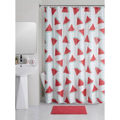 Olivia & Finn Watermelon Green Shower Curtain Bath Set
