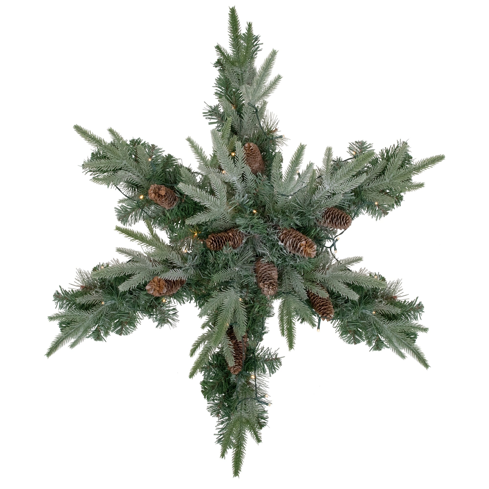 32" Artificial Mixed Pine and Pine Cone Christmas Snowflake Wreath
