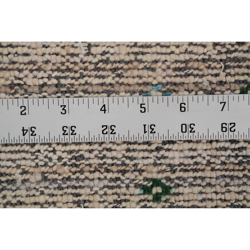 Hand Knotted Oriental Viscose Silk Carpet Tribal Animal Pictorial Beige & Ivories Gabbeh Area Rug - 12' 0'' X 6' 6''