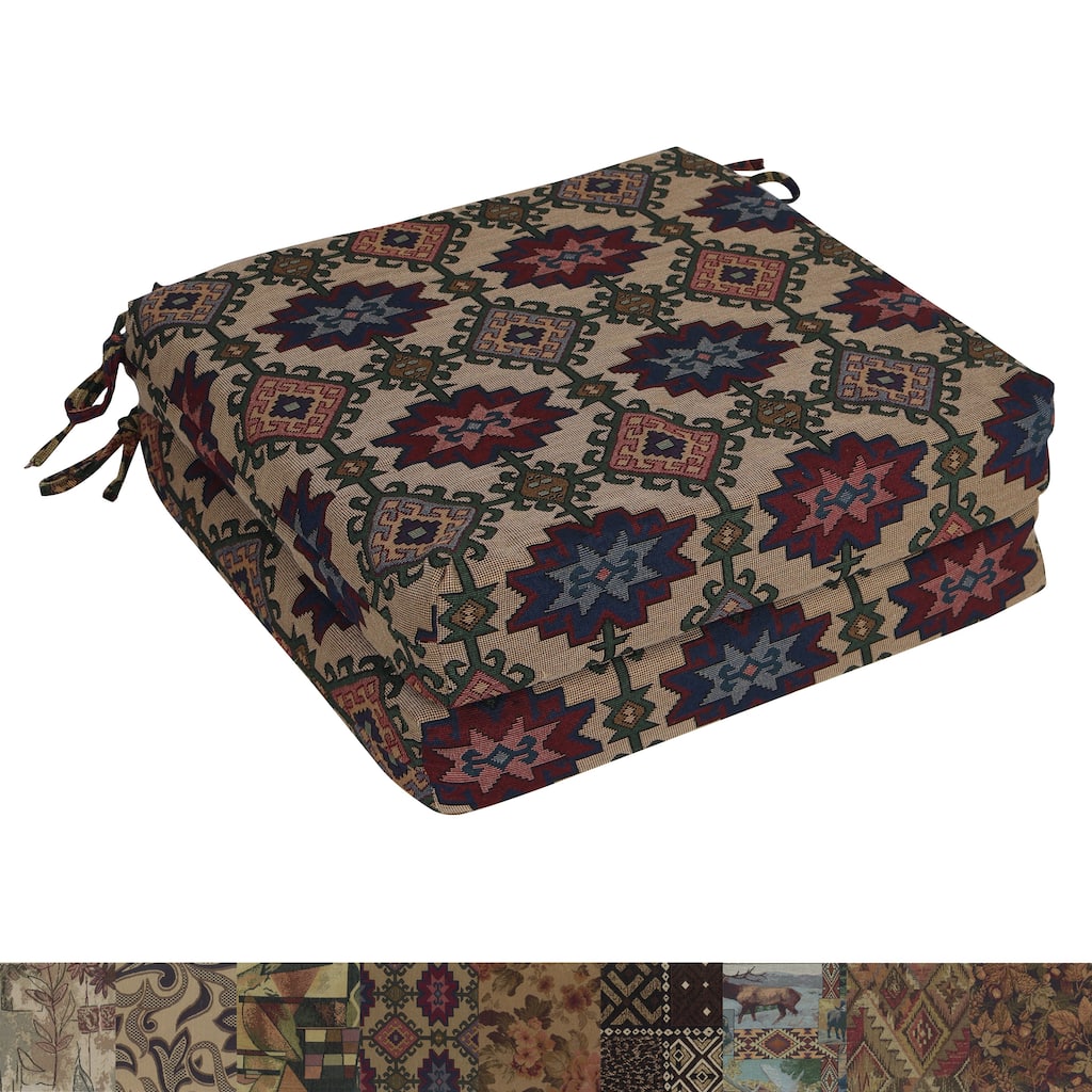20-inch by 19-inch Tapestry Chair Cushion (Multiple Patterns, Set of 1,2, or 4) - 20 x 19