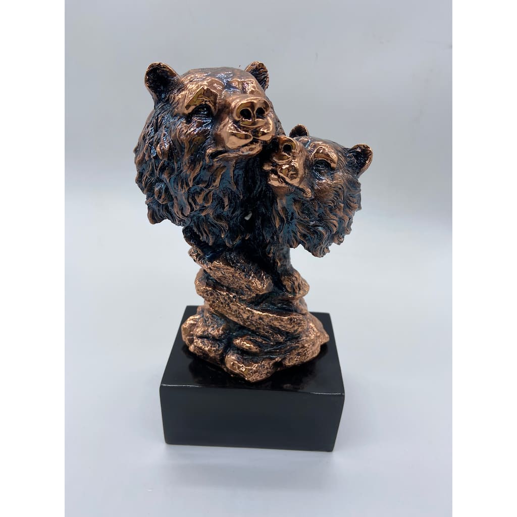 Two Bear Heads on engravable base