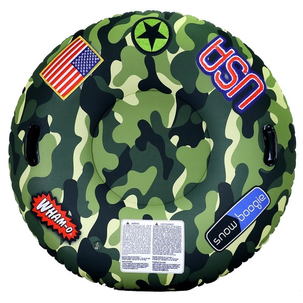 slide 2 of 7, Wham-O Snowboogie 46" Super Snow Tube Oversize Deluxe USA Camo Edition Kids