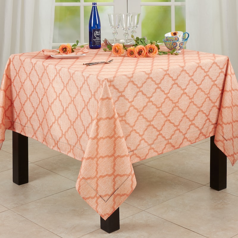 Tablecloth With Laser-Cut Hemstitch Design