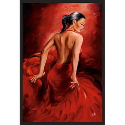 R. Magrini Red Dancer Framed Poster - 24 x 36 Inch