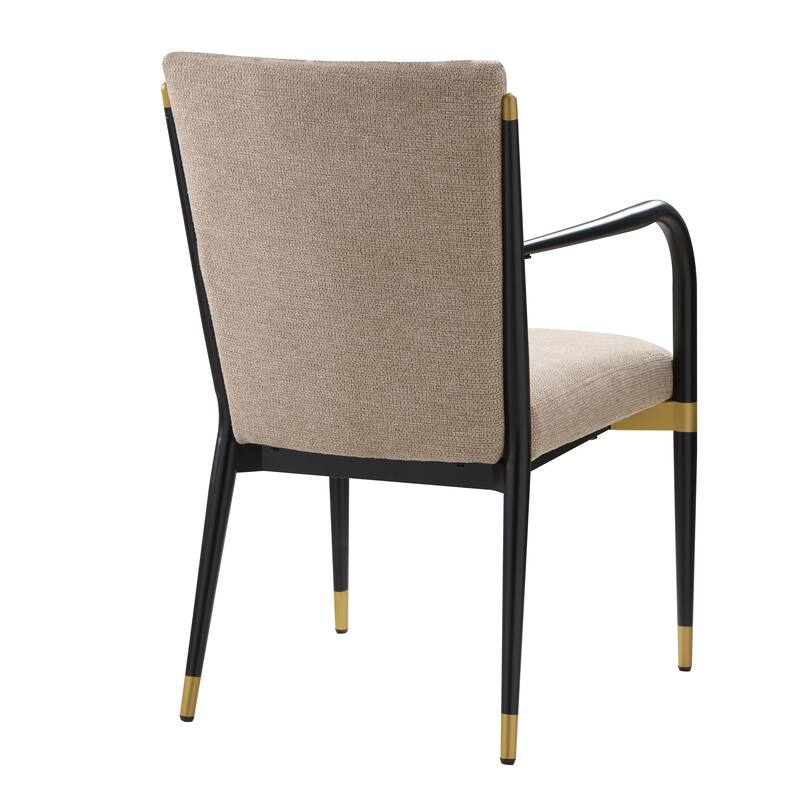 Christopher Knight Home - Modern Upholstered Metal Base Dining Armchair with Solid Back (Set of 2)