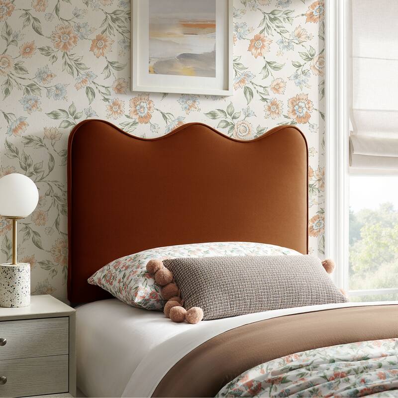 Athena Stain-Resistant Performance Velvet Headboard - Rust - Twin