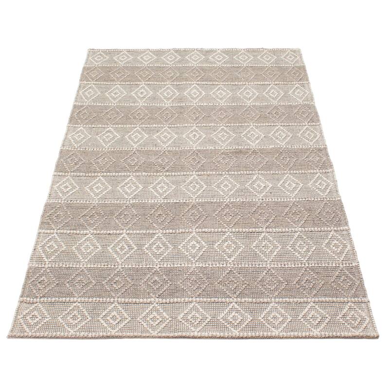 ECARPETGALLERY Braid weave Sienna Taupe Wool Rug - 5'1 x 8'6