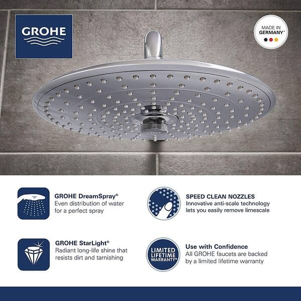 Grohe 26 456 Euphoria 260 1 8 Gpm Multi Function Shower Head With Overstock 22412121