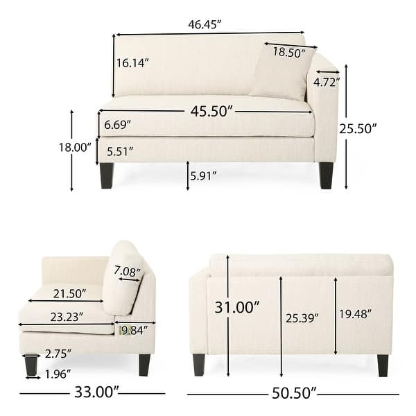 Clemons Contemporary Fabric 4seater Sofa with Accent Pillows by