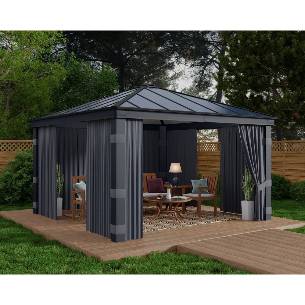 Curtain Set for Dallas 14 ft. Outdoor Gazebo