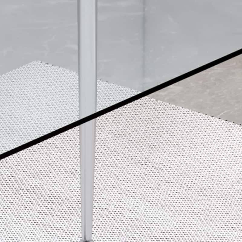 Modern Minimalist Rectangular Glass Dining Table for 4-6 with 0.31" Tempered Glass Tabletop and Silver plating Metal Legs