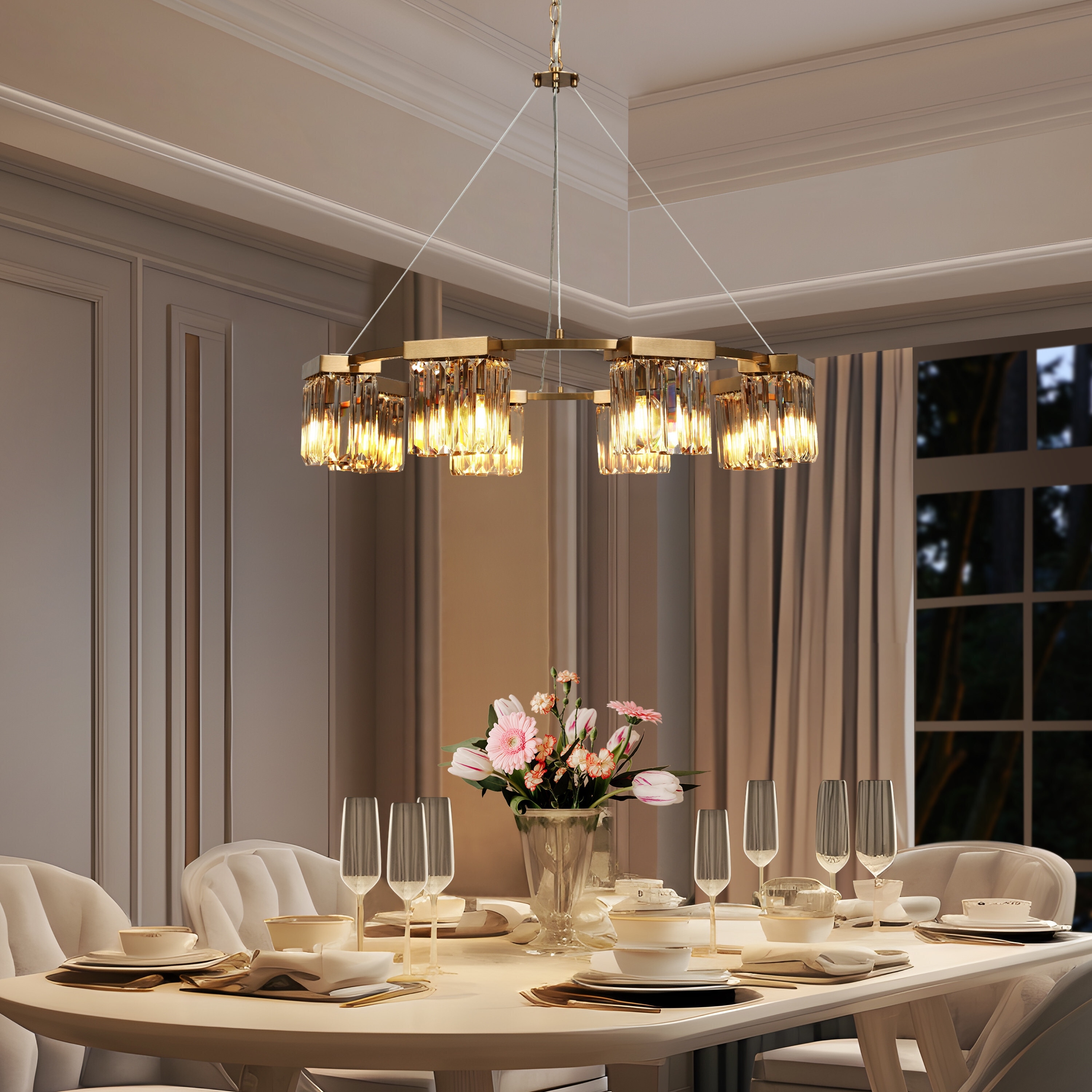 8 light crystal chandelier outlet