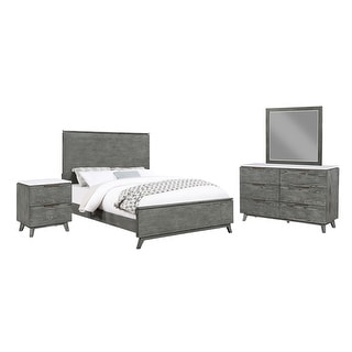 Wooden High Headboard Bedroom Set in Grey - Bed Bath & Beyond - 39075889