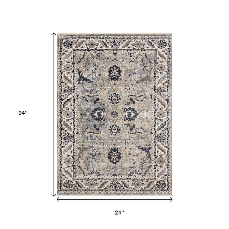 HomeRoots Medallion Modern Runner Area Rug