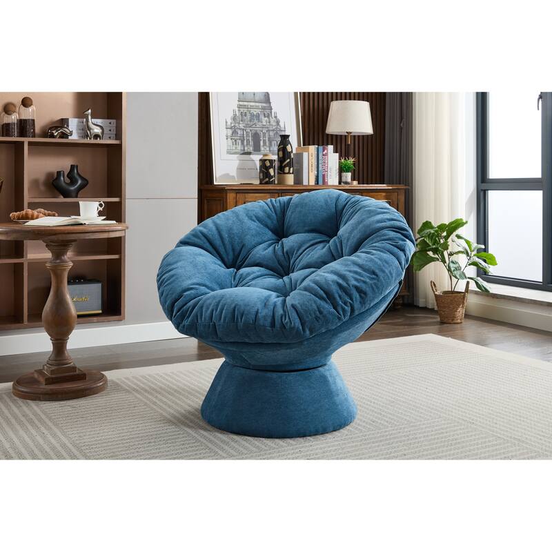 Oversized Swivel Accent Chair, 360-Degree Swivel Barrel Chair, Papasan Chair for Living Room and Bedroom Comfort