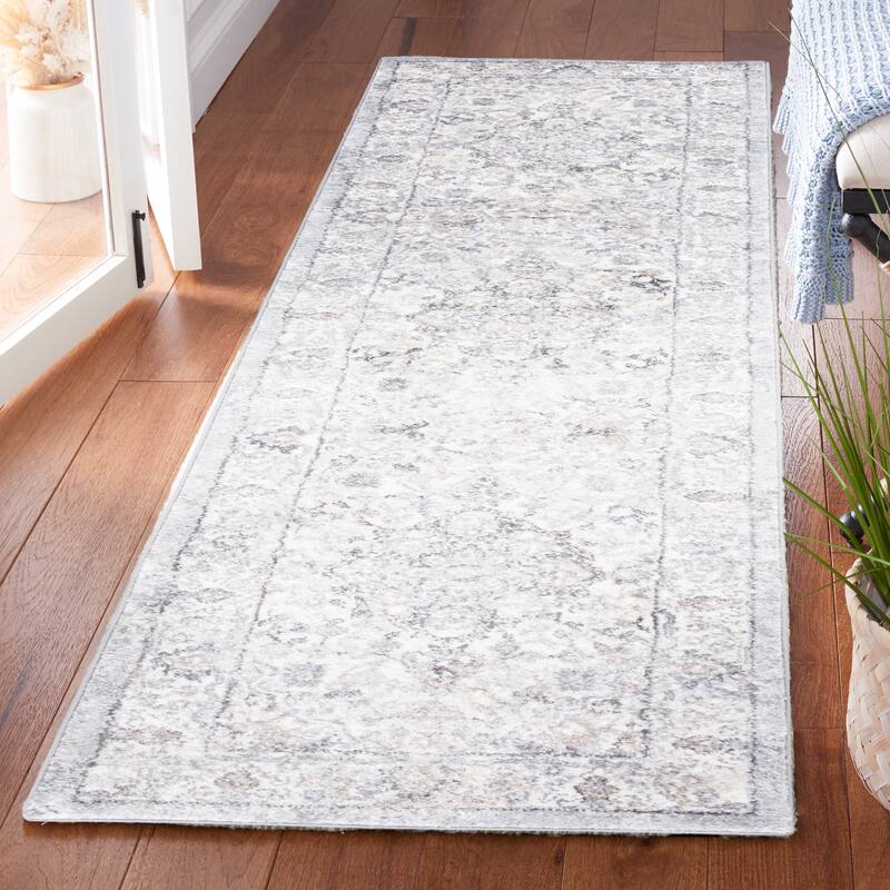 SAFAVIEH Opal Lorna Shabby Chic Oriental Rug - 2'3" x 9' Runner - Grey/Ivory