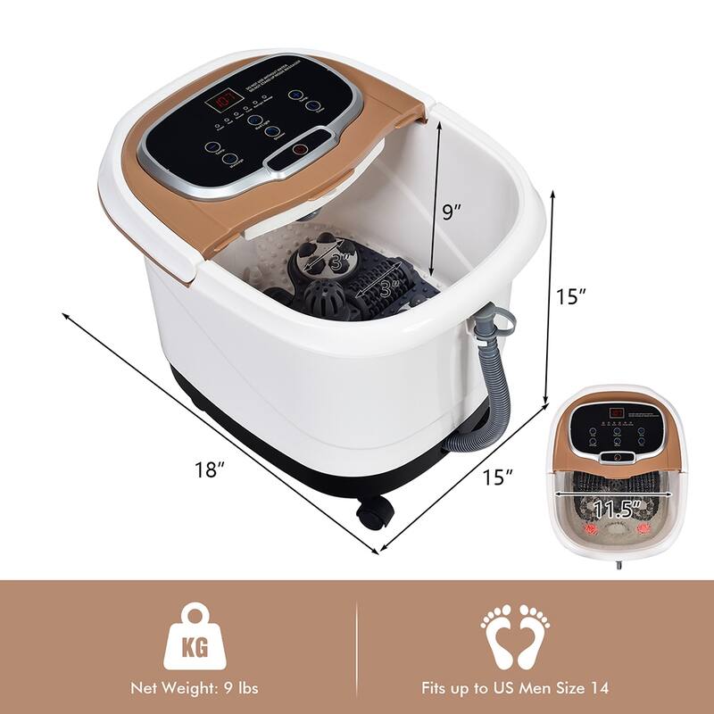 Relax Heated Foot Spa Comprehensive Foot Relief with Heat and Massage - 15" x 18" x 15" (L x W x H)