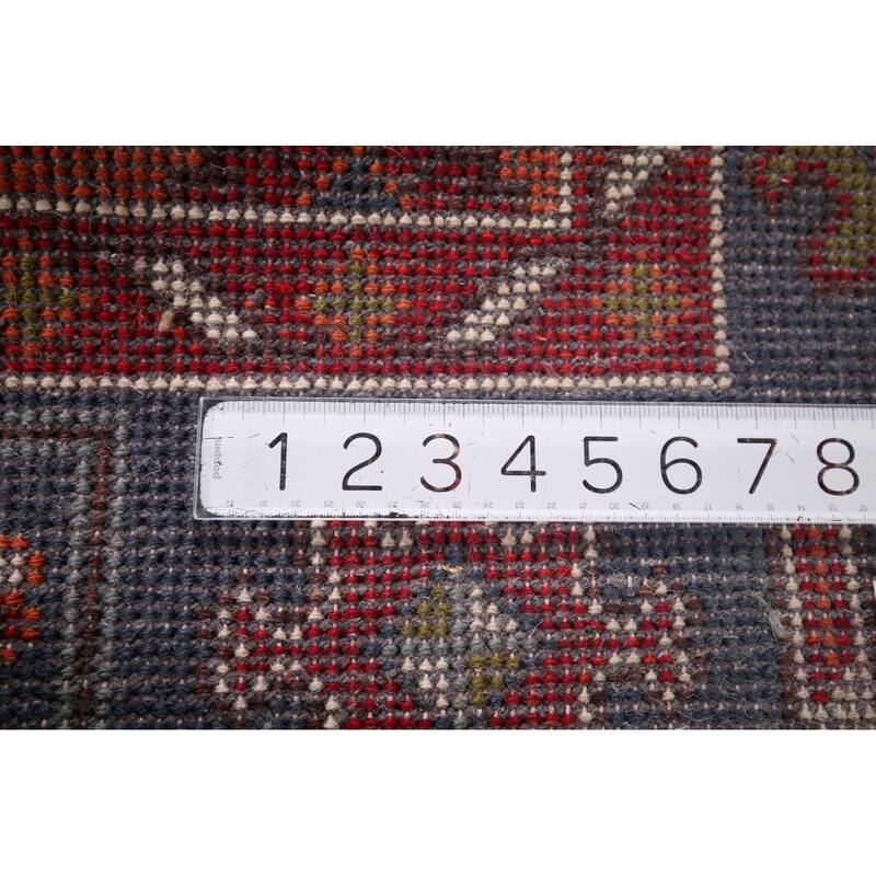 Geometric Kazak Indian Area Rug Handmade Wool Carpet - 4'0"x 5'11"