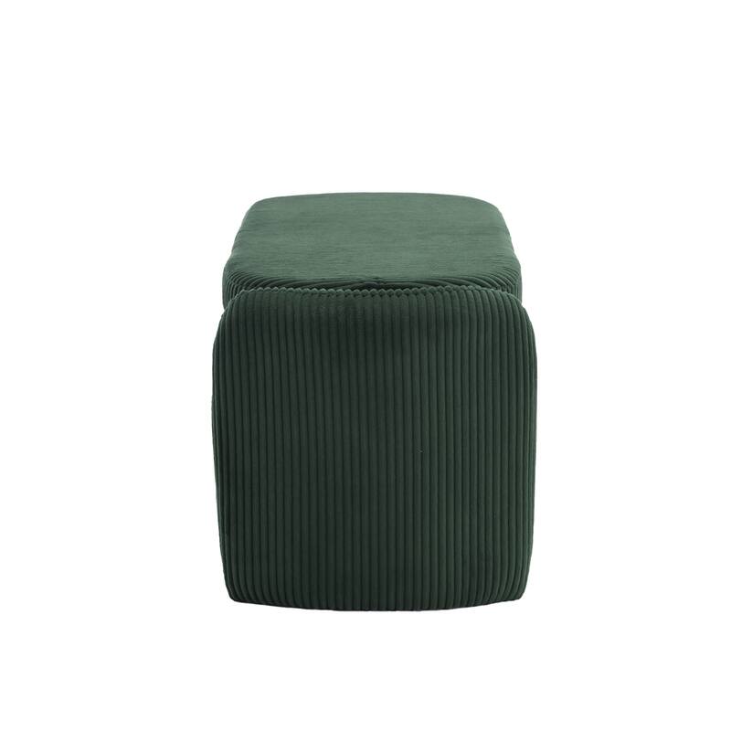 Entryway Upholstered Fabric Storage Ottoman