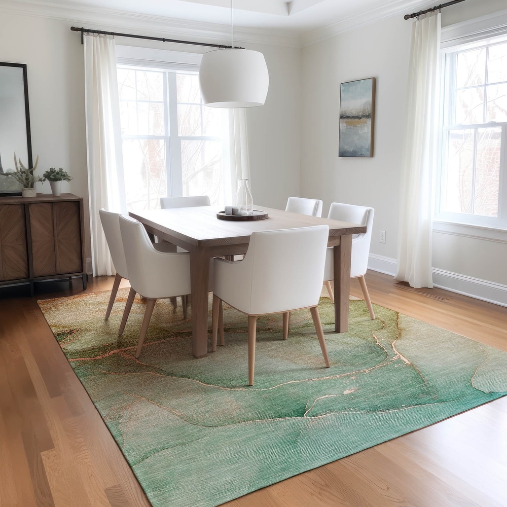 Machine Washable Indoor/ Outdoor Watercolor Chantille Rug