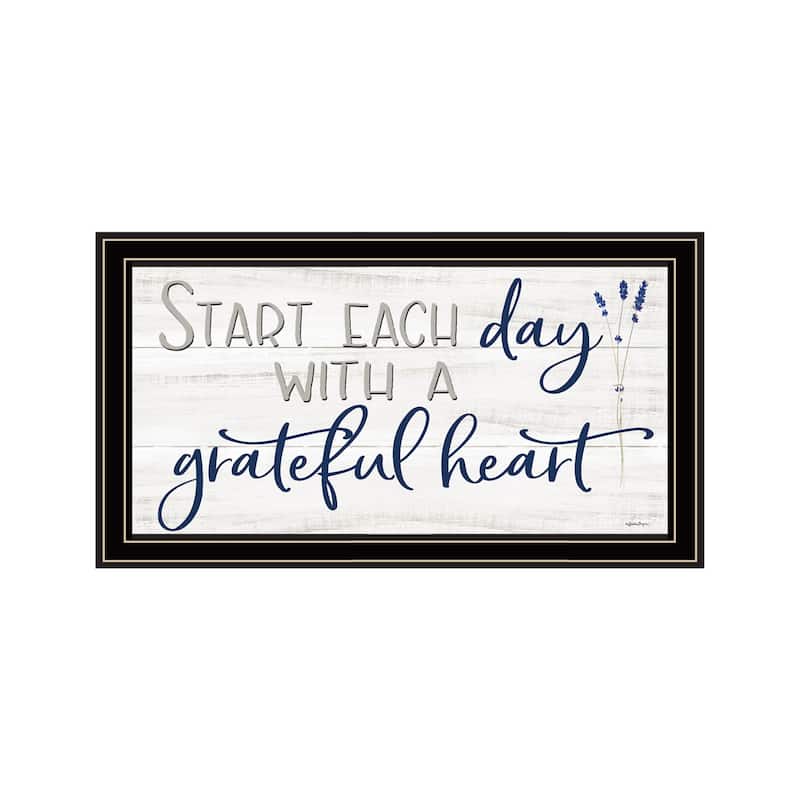 TrendyDecor4U Contemporary "Grateful Heart" Framed Print Wall Art - Multi