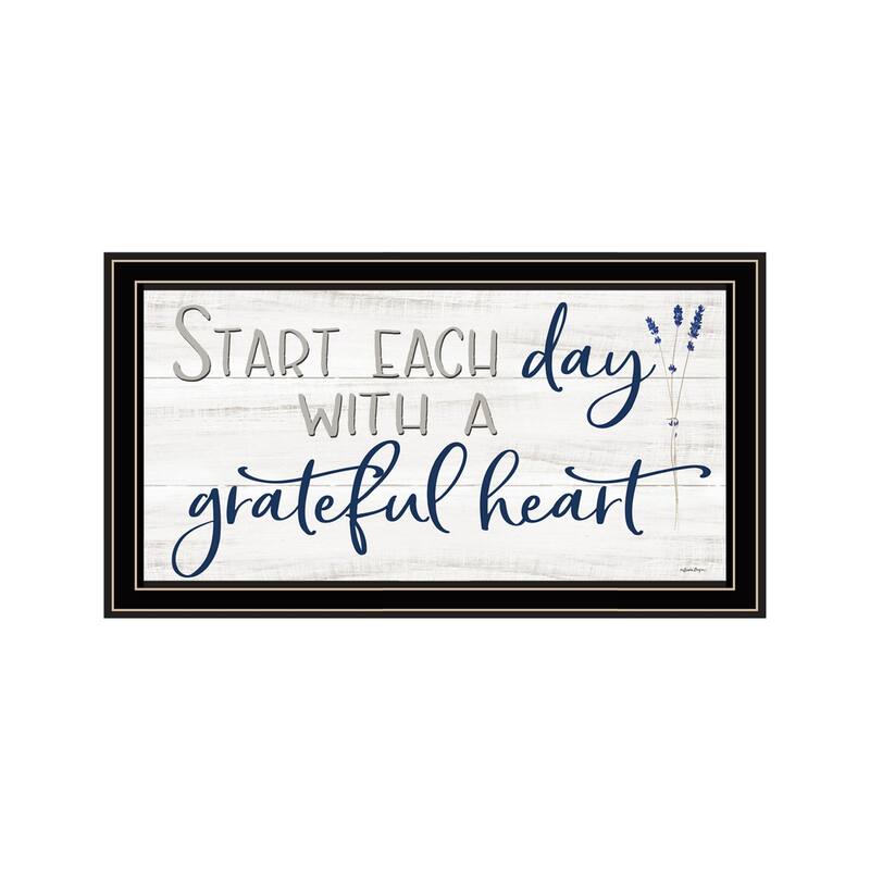 TrendyDecor4U Contemporary "Grateful Heart" Framed Print Wall Art - Multi