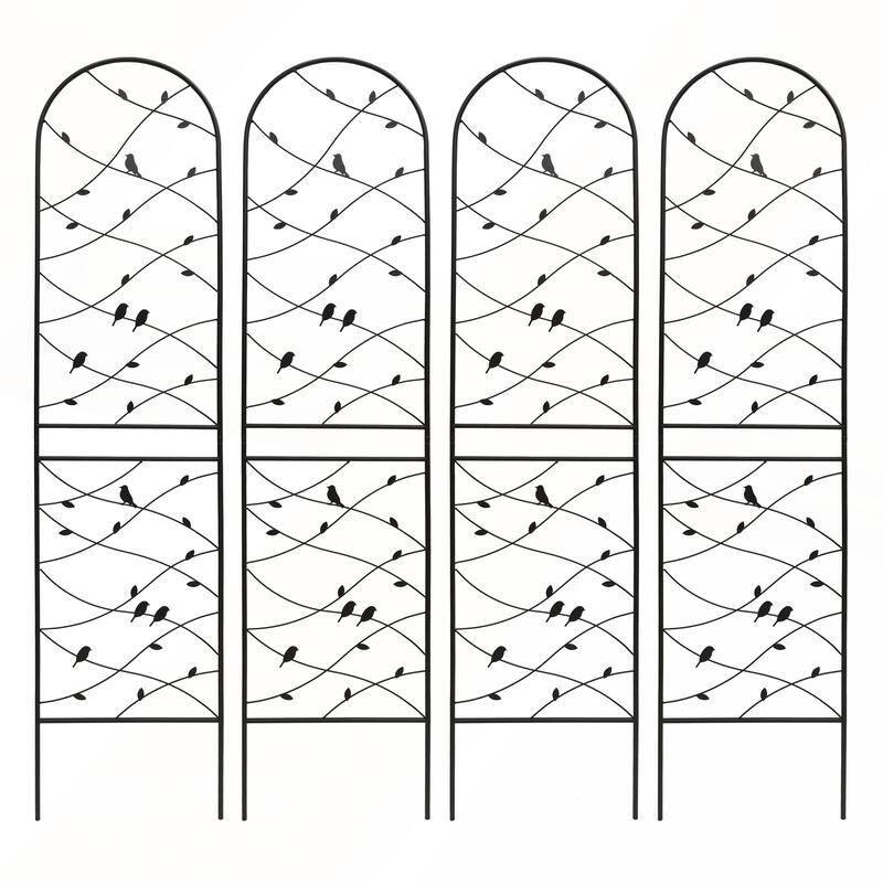 4 Pack Metal Garden Trellis 86.7in x 19.7in Rustproof Trellis