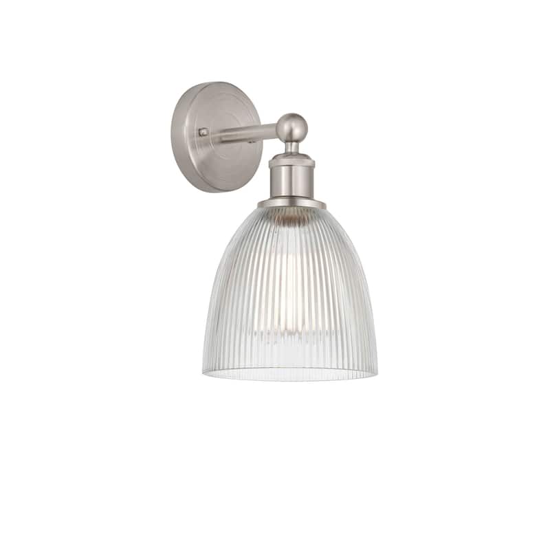 Innovations Lighting 616-1W-12-6 Castile Sconce Castile 12" Tall Wall - Brushed Satin Nickel / Clear