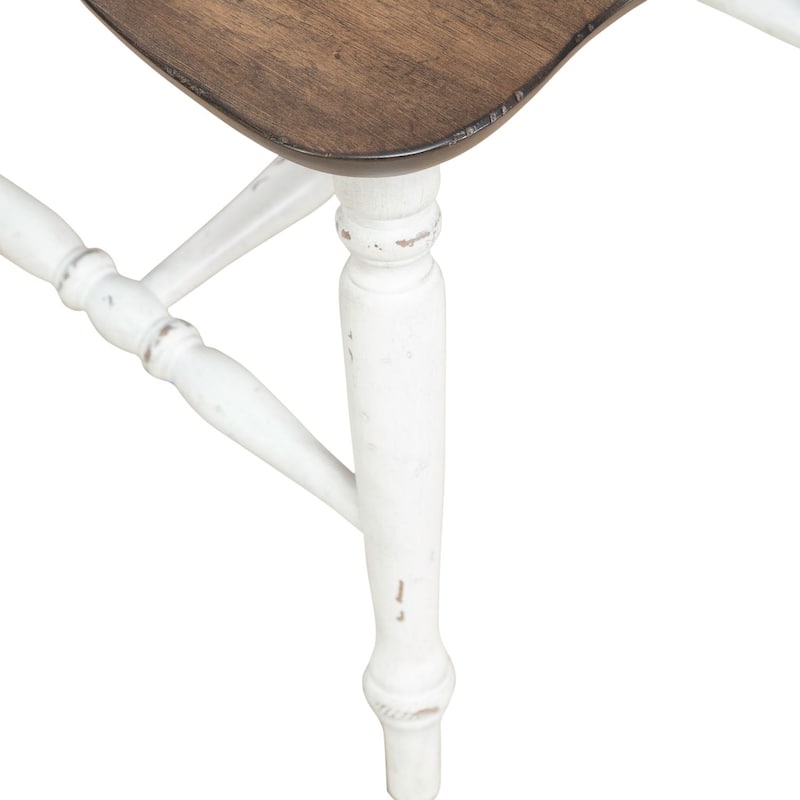 Al Fresco White Oak Slat Back Side Chairs for Dining Room Set of 2 - Width 19" x Depth 19" x Height 35"