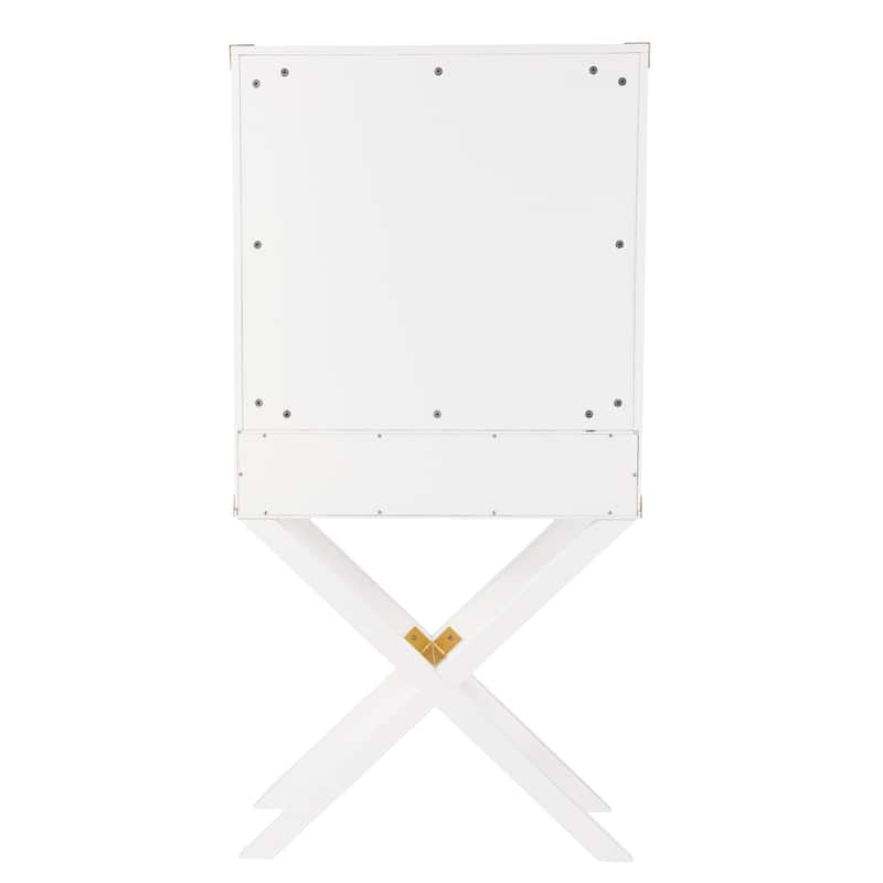 SEI Furniture Canna Transitional White Wood Bar Cabinet